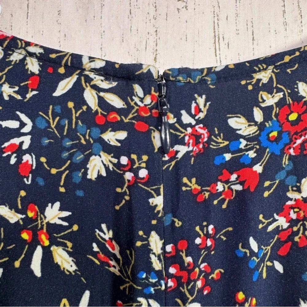 J.Crew Navy Floral Ruffle Mini Dress Romantic Cottagecore Soft Feminine - Picture 11 of 16
